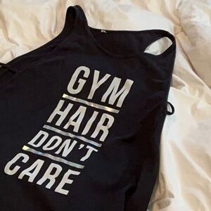Black Tank Top with Bold Text